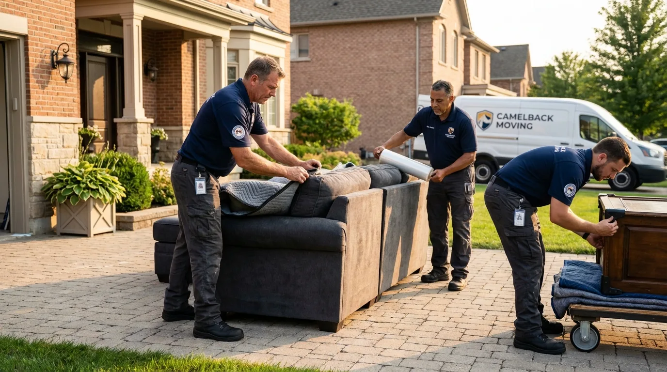 Large estate moving crew wrapping furniture in Greenbrier, TN